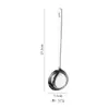 Colher de Sopa Fundo Plano Estilo Coreano Aço Inoxidável 316 Cabo Estendido Espessado Skimmer de Sopa para Panela Quente de Restaurante Colher de Servir Sopa/Mingau Doméstica