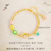 Pulsera hecha a mano con cuentas de transferencia de bolas de cereza y flores de accesorios de bricolaje dorados de larga duración