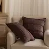 Cojín decorativo estilo madera vintage para sofá, sala de estar, cojín marrón, cojín de cabecera retro americano verde olivo, decoración suave para casa de huéspedes