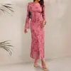 2026 Nuevo Modelo Transfronterizo Europeo y Americano Amazon Casual Estampado Ajustado Lujo Ligero Elegante Malla para Mujer Vestido