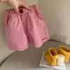 Shorts Casuales de Verano para Niñas, Bordado de Letras, Nuevos, Estilo Coreano, Algodón, Cintura Media, Pantalones Capris, Algodón Puro, Delgados, 0-8 Años