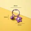 Accesorios para Llavero de Flor de Goma Suave Frescos y Sencillos, Anillo de Tarjeta Estilo Ins, Joyería Hecha a Mano para DIY, Materiales de Hebilla Colgante de Cuentas