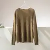 [Série Lã Fleece] Suéter Sem Costura para Mulheres, Mistura de Lã Cashmere 8% e Seda, Novo Estilo Outono, Tricô de Gola Redonda