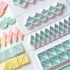 Formas de Bolo Formas Geométricas Molde de Quebra-Cabeça Escama de Peixe Coleção de Tiras para Embotir Molde de Corte para Impressão em Bolo Fondant Pasta de Açúcar