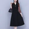 Vestido Slim Fit de Luxo Leve Redutor de Idade com Qualidade Garantida para Mulheres de Meia-Idade, Novo Estilo Outono/Inverno, Elegante e Emagrecedor Vestido para Mãe
