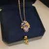 Pendientes de botón Ovalados con Zirconia de Plata Aguja del Jardín de Monet Estilo Francés Elegante Pendientes de Diseño de Nicho Accesorios para Orejas de Lujo Ligero