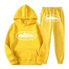 Sudadera con Capucha y Pantalón Casual con Estampado Clint419 Patrón Prisión del Diablo Europeo y Americano Conjunto de Dos Piezas para Hombre y Mujer