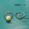Anillo de Plata de Ley S925 Soporte Vacío para Perla de 8-12 mm Soporte para Anillo de Perla Cola de Pavo Real Accesorios de Plata DIY Fábrica Venta al por Mayor