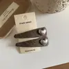 Pinza Lateral para el Cabello Retro Gris Café Estilo Francés Otoño e Invierno para Mujer 2025 Nuevo Pinza para Flequillo de Alta Gama Accesorio para el Cabello