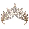 Nova coroa de noiva estilo coreano branco feito à mão strass cocar acessórios para fotos de casamento vestido de noiva acessórios para cabelo