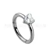 Anillo de Nariz Jiangtai F136 de Titanio con Circonita en Forma de Corazón Anillo Cerrado Joyería para Piercings Corporales de Aleación de Titanio G23 Pendientes