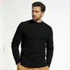 Suéter de punto jacquard con cuello redondo para hombre, jersey a rayas texturizado para otoño/invierno, capa interior de corte ajustado, disponible en varios colores, en stock