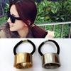 Anel de cabelo punk de metal com textura espelhada refletiva estilo japonês e coreano, corda de cabelo, enfeite de cabeça, fivela para rabo de cavalo, anel de cabelo