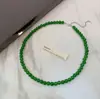 Colar de Contas de Calcedônia Verde Meida Corrente de Cauda em Prata Esterlina S925 Nova Chinoiserie Luxo Acessível Corrente de Clavícula de Nicho Novo Estilo 2024