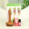 Escova Meridian de Sândalo Pente Massageador de Couro Cabeludo para Gua Sha de Corpo Inteiro, Versátil para Abdômen e Pernas, Pequena Escova de Massagem Portátil para Uso Doméstico