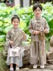 Hanfu para Niños 2025 Nuevo Estilo Disfraz Tradicional Chino para Niñas Ropa de Otoño e Primavera para Niños Traje Tang de Alta Gama Atuendo para Performance de Festival de Medio Otoño