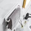 Toallero sin costuras sin perforaciones succión magnética inodoro baño toalla barra única estante de almacenamiento almacenamiento de inodoro estante de secado
