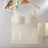 Nova Camisola de Renda com Franjas para Mulheres, Pode Ser Usada como Camada Interna ou Externa, com Bojos Embutidos, Ajuste na Cintura, Emagrecimento e Lindo Design nas Costas