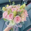 Ramo de Boda Novia Sosteniendo Foto de Boda Tulipán Certificado Flor Artificial Accesorios para Fotos Día de San Valentín Chino Estación Independiente