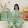 Kimono Nuevo Estilo al por Mayor Labubu Conjunto de Tres Piezas Pijamas Populares para Mujer Verano Comercio Exterior Transfronterizo Sudeste Asiático Ropa de Casa