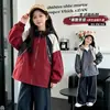 2026 Novo Estilo Jaqueta Corta-Vento de Primavera e Outono para Meninas com Capuz Roupa Externa para Meninas Roupas Infantis Médias e Grandes Moda Estilosa Outono