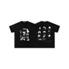Erd Melancólico Rico Segunda Generación Estampado de Letras Viejo Holgado Retro Vintage Camiseta de Manga Corta para Hombre y Mujer Tendencia Verano
