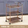 Carrito de acero inoxidable de tres niveles para olla caliente, Carrito de tres niveles para mesa de comedor de hotel, Estante de almacenamiento para bebidas y cubiertos, Carrito de comedor