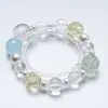 [Sal Marinho Puro para um Efeito Clareador] Pulseiras da Série Pérola de Concha Cristal Branca Natural para Mulheres, Pulseiras Versáteis Atacado
