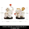 Nuevos Adornos de Elefante Blanco Estilo Chino, un Par de Decoraciones Atractoras de Fortuna para la Entrada de la Sala de Estar, Artesanías de Lujo Ligero para el Hogar
