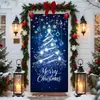 Cortina de puerta de Navidad, tela de fondo de puerta de poliéster, decoración de puerta para fiestas festivas, venta al por mayor transfronteriza, admite diseños personalizados basados en imágenes proporcionadas