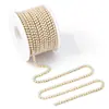 Cadena de Garra de Perla Cifrada Color AB de 2 mm a 6 mm Cadena de Garra con Strass Base Dorada y Plateada Taladro de Garra Cadena Pegatina para Teléfono Móvil DIY Venta al por Mayor