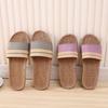M-1 Sandalias de Lino a Rayas Onduladas para Fondo de Lavabo de Primavera y Otoño de Algodón Lino para Interior Hogar Cuatro Estaciones