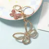 Colgante de Llavero de Mariposa con Incrustaciones de Diamantes de Colores para Coche, Diseño de Alto Valor, Accesorio Elegante para Bolsos de Mujer, Llavero, Pequeño Regalo