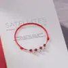 Tobillera Pequeña con Cascabel y Hilo Rojo para Mujer 2025 Nuevo Modelo de Moda con Sonido, Cadena para el Pie de Cinabrio, Cadena de Tobillo, Pulsera, Versátil
