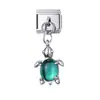 Série Oceano Tartaruga Verde Pulseira Módulo Italiano Venda Quente Transfronteiriça 9mm Novo DIY Decoração de Mão Pingente de Desenho Animado