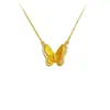 Collar de Mariposa con Pedrería Cepillada para Mujer, Elegante y Lujoso, Único y Minimalista, Moderno y Versátil, Nueva Cadena para Clavícula Estilo Chino