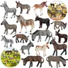 Simulación Cognitiva Animal Sólido Aves de Corral Ganado Burro Modelo Cría Burro Manchado Burro Juguete Burro Adornos