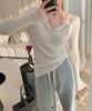 Suéter de cuello en V de lana fina suave de estilo coreano para mujer, nuevo suéter de otoño ajustado, camiseta interior adelgazante, top de temperamento