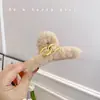 Pinza de Garra de Peluche para Mujer, Pinza Grande para el Cabello de Otoño e Invierno con un Toque de Lujo, Pinza de Tiburón Ins para Cabello Grueso, Pasador para Moño, Accesorio para el Cabello