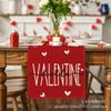 Nuevo Camino de Mesa para el Día de San Valentín 2023 Patrón de Corazón Decoración Festiva Mantel de Lino Aislante Anti-manchas