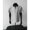Camisa Polo Falsa de Dos Piezas de Manga Corta Transfronteriza para Hombre, Camiseta de Verano Estilo Americano con Retazos y Cuello Campana, Top de Manga Media Pesado Fresco y Elegante