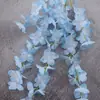 Flor artificial hortensia ratán flor artificial decoración de tubería de agua de refrigerador doméstico arreglo de boda ratán multirrama tela de seda