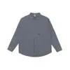 Camisa de Manga Larga para Hombre 2026 Otoño Nueva Raya Solapa Casual Tendencia Japonesa Retro Parche Bordado Chaqueta Algodón