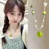 Maçã Verde Paraíso das Maçãs Floresta Pingente de Miçangas Colar Acessórios Fofos Corrente para Clavícula Transparente Feminina Pequeno Fresco