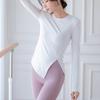Ropa de Yoga Nueva de Canalé para Mujer Otoño e Invierno Transpirable Cómoda Fitness Ajustada Dividida Delgado Delgado Manga Larga Superior Mujer
