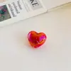 Chen Ming Acrílico Cor Sólida Arco-Íris Bicolor Laço Coração Formato de Coração Contas Soltas Artesanal DIY Corrente de Celular Pulseira Acessórios de Cabelo
