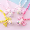 Nuevo Conjunto de Pulsera y Collar de Cuentas de Tierra Lazo Lindo Cuentas Transparente Bola Malvavisco Colgante Collar Al por Mayor