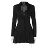 Cardigan Estilo Blazer Amazon Transfronteiriço Cor Sólida Sexy Decote em V Profundo com Vestido Curto Franzido para Mulheres