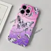 Capa de celular de metal com corrente de borboleta, estilo Y2K doce e cool, mais vendida internacionalmente, para Apple 16 Pro, uma capa rígida única disponível para envio imediato