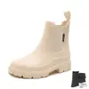 Botas de lluvia nuevas botas de lluvia para mujer caña corta impermeables de goma Chelsea Martin moda zapatos de agua antideslizantes hermosas botas de agua